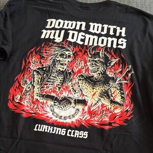 Lurking Class Black Tee with Red and White Graphic size XXL